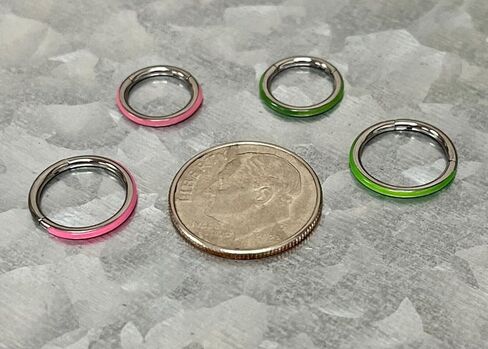 1 Piece Unique Titanium Glow in the Dark Outer Edge Hinged Segment Ring - Septum Hoop Helix Daith - 16g - Body Jewelry in Saudi Arabia