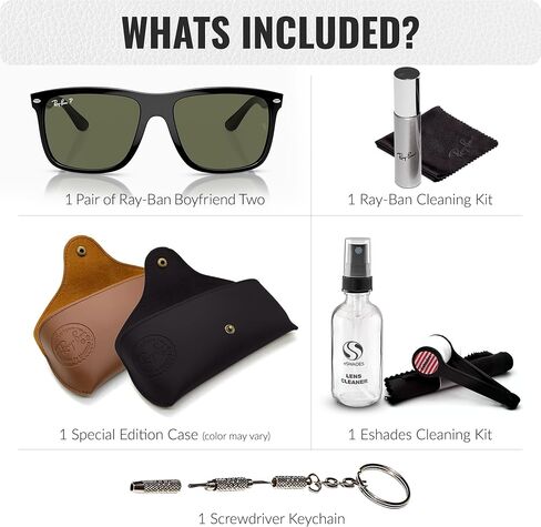 Ray-Ban RB4547 BOYFRIEND TWO Square Shape Sunglasses with Official Eyewear Kit Bundle in Saudi Arabia