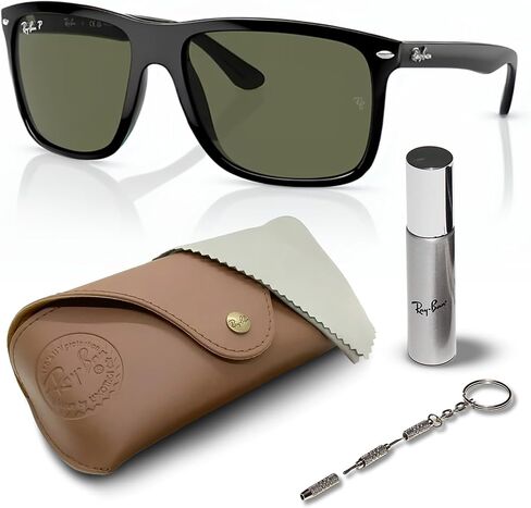 Ray-Ban RB4547 Boyfriend نظارة شمسية مربعة على شكل مربع مع حزمة طقم النظارات الرسمية in Saudi Arabia