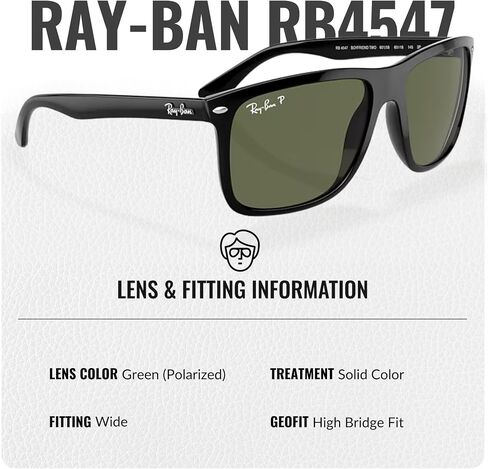 Ray-Ban RB4547 Boyfriend نظارة شمسية مربعة على شكل مربع مع حزمة طقم النظارات الرسمية in Saudi Arabia