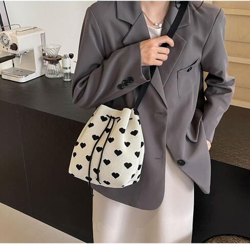 Women's Knitted Yarn Crochet Crossbody Bags Top Handle Knit Women Shoulder Handbags Versatile Korean Casual Bags in Saudi Arabia