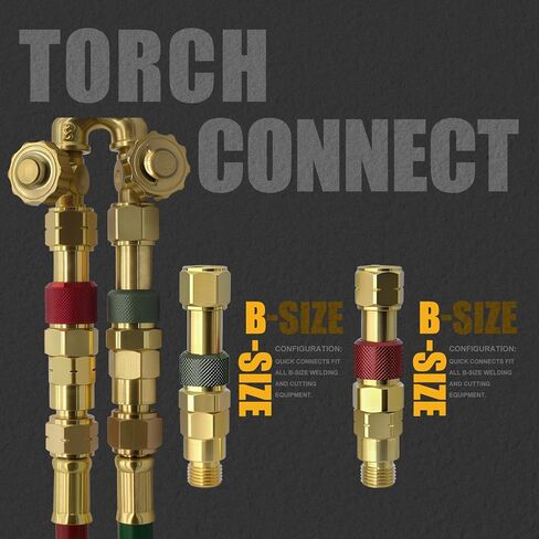 Upgraded Oxy Acetylene Quick Connects Set, Fit 9/16"-18 B Fittings, Hose to Torch Quick Connect Fittings for Oxygen and Fuel Equipment in Kuwait