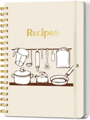 LuBudingJoy Blank Recipe Book to Write in Your Own Recipes. Sprial Hardcover Blank Cookbook, Recipe Journal Hold 150 Recipes(Black Green) in Saudi Arabia