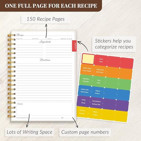 LuBudingJoy Blank Recipe Book to Write in Your Own Recipes. Sprial Hardcover Blank Cookbook, Recipe Journal Hold 150 Recipes(Black Green) in Saudi Arabia