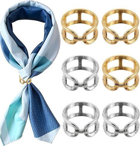 Divina Vitae 6 PCS Ring For Women ، Sliver Sliver Gold Slide Slide Buckle Metal Clips Silk Silk Schawl Buckles Diving Clasp Sclase Pin for Women Dress Associory Jewelry in Saudi Arabia