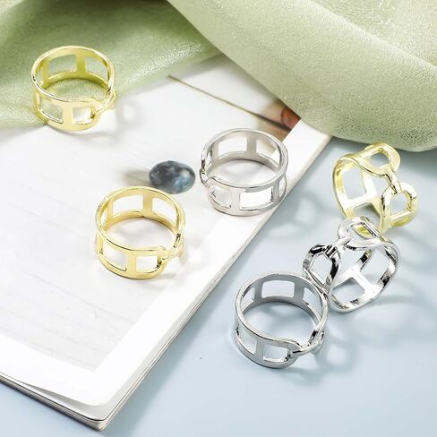 Divina Vitae 6 PCS Ring For Women ، Sliver Sliver Gold Slide Slide Buckle Metal Clips Silk Silk Schawl Buckles Diving Clasp Sclase Pin for Women Dress Associory Jewelry in Saudi Arabia