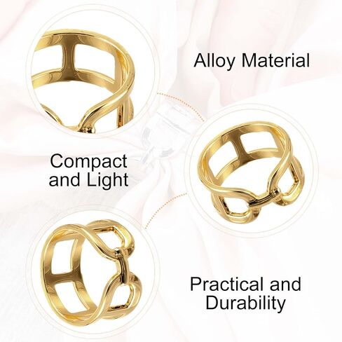 Divina Vitae 6 PCS Ring For Women ، Sliver Sliver Gold Slide Slide Buckle Metal Clips Silk Silk Schawl Buckles Diving Clasp Sclase Pin for Women Dress Associory Jewelry in Saudi Arabia