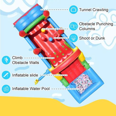 24FT(L) Inflatable Bounce House for Big Kids,100% PVC Commercial Grade Obstacle Course Bounce House for Big Kids 8-12 with Dual Racing Slides, Tunnels, Climbing,Obstacles Great for Party-1100w Blower in Saudi Arabia