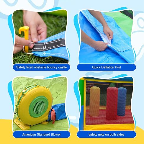 24FT(L) Inflatable Bounce House for Big Kids,100% PVC Commercial Grade Obstacle Course Bounce House for Big Kids 8-12 with Dual Racing Slides, Tunnels, Climbing,Obstacles Great for Party-1100w Blower in Saudi Arabia