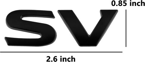 1PC SV Emblem for Car Decoration Metal Stadges 3D SV ملصق ملصق شارات Fender Sticker شارات اللوحة السهلة للتركيب للسيارة/سيارات الدفع الرباعي (أسود) in Kuwait