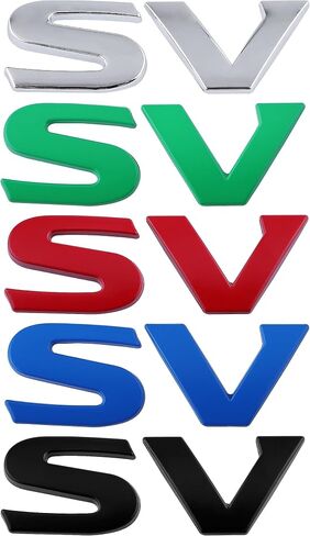 1PC SV Emblem for Car Decoration Metal Stadges 3D SV ملصق ملصق شارات Fender Sticker شارات اللوحة السهلة للتركيب للسيارة/سيارات الدفع الرباعي (أسود) in Kuwait