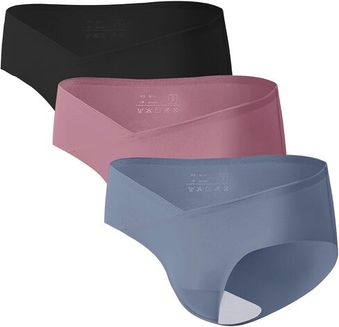 Angelhood Seamless Maternity Underwear for Women, Pregnancy Postpartum Panties No Show Bikini Under Bump Pack of 5, 3 in Kuwait