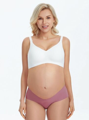 Angelhood Seamless Maternity Underwear for Women, Pregnancy Postpartum Panties No Show Bikini Under Bump Pack of 5, 3 in Kuwait
