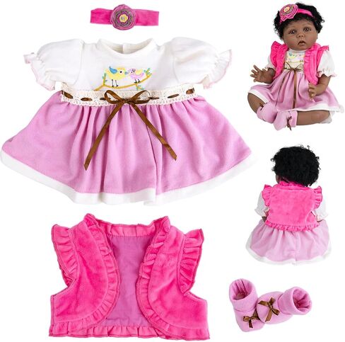 Aori Reborn Baby Doll Clothes - Outfit Accessories for 20-24 inch Realistic Newborn Toy Dolls 5 Piece Set for Reborn Doll in Kuwait