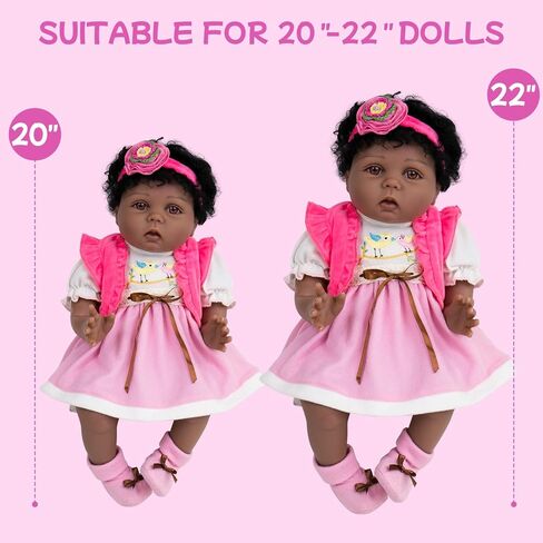 Aori Reborn Baby Doll Clothes - Outfit Accessories for 20-24 inch Realistic Newborn Toy Dolls 5 Piece Set for Reborn Doll in Kuwait