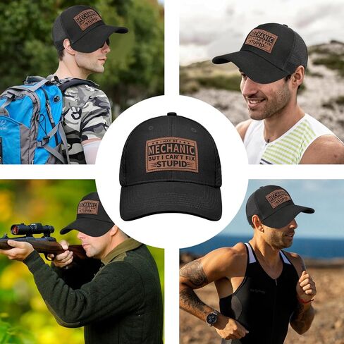 Funny Hats for Mechanics - Mechanic Gifts for Men - Mesh-Back Trucker Hat Brithday for Men in Saudi Arabia