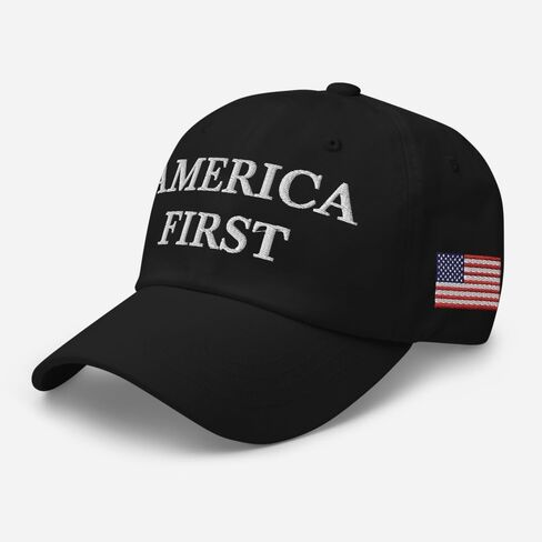 America First Hat - USA Flag Embroidery Left Side - Proud American American USA First Assoperible Depallable Cap Cap Hat in Kuwait