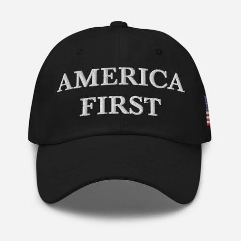America First Hat - USA Flag Embroidery Left Side - Proud American American USA First Assoperible Depallable Cap Cap Hat in Kuwait