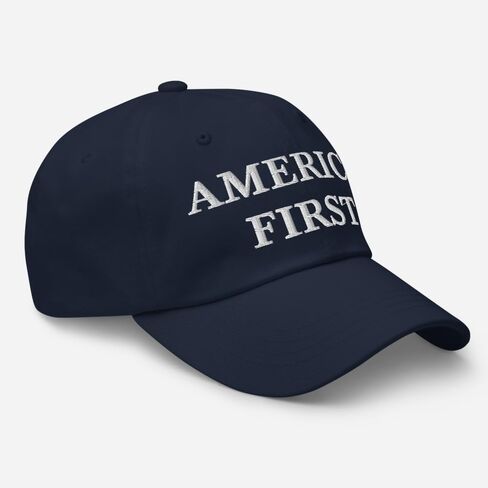 America First Hat - USA Flag Embroidery Left Side - Proud American USA First Embroidered Adjustable Baseball Cap Dad Hat in Saudi Arabia