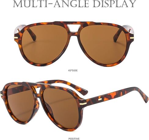 Retro Aviator Sunglasses for Women Men Classic 70s Vintage Shades Trendy Big Frame Design in Kuwait