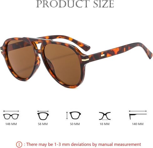 Retro Aviator Sunglasses for Women Men Classic 70s Vintage Shades Trendy Big Frame Design in Kuwait