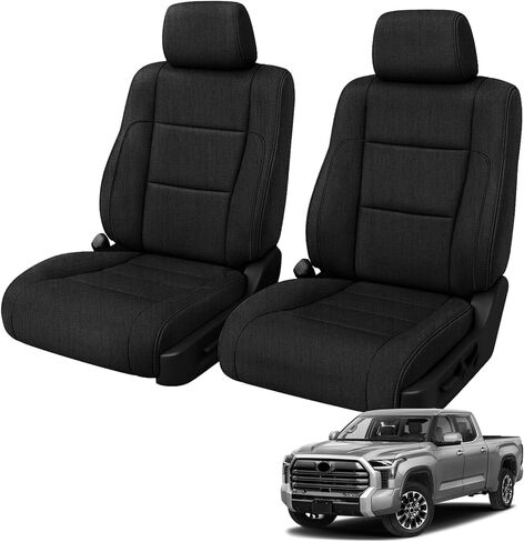 يتوافق أغطية المقعد الأمامي مع 2022-2025 Toyota Tundra ، واقي مقعد من نسيج الكتان الكاتيوني الثقيل in Saudi Arabia