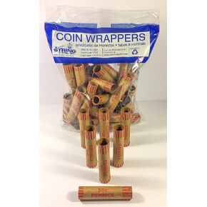 N. F. String & Son Crimped End Preformed Coin Wrappers Bagged 36 Count Pennies