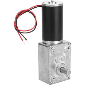 Reversible Worm Gear Motor, 24V 8mm Shaft Worm Gear Motor High Torsion Speed Reduce Electric Gearbox Motor for Curtain Machine Advertising Equipment Window Opener Smart Device (100RPM)