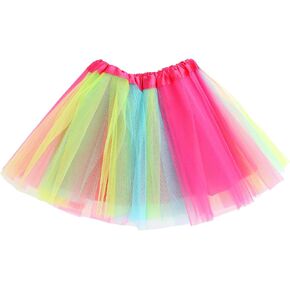 Tutu Skirts for Girls Layered Tulle Dance Skirts Rainbow Princess Dress Ballet Dance Dress Birthday Party Princess Dress