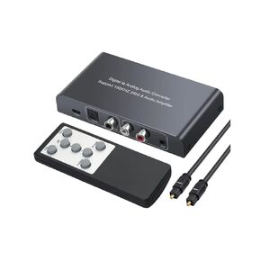 LiNKFOR DAC Converter with Remote Control 192kHz Digital to Analog Audio Converter Digital Coaxial Toslink to Analog Stereo L/R RCA 3.5mm Audio Adapter Support Volume Control with IR Remote Contr