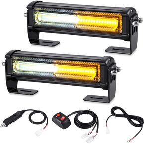 AT-HAIHAN 2 in 1 Waterproof COB LED Red White Emergency Strobe Lights for Volunteer Firefighter EMS First Responder Vehicles Trucks POV Surface Mount and Grille Flashing Warning Lighting