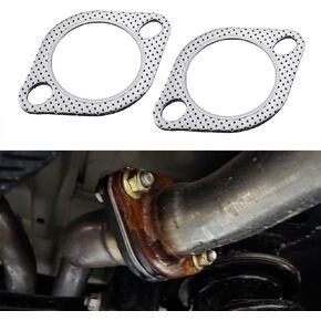 2PCS Car Exhaust Gasket, Exhaust Pipe Gasket, 2-Bolt 3" Standard Exhaust Manifold Gasket, Ultra Seal Exhaust Flange Gasket, Car Parts Exhaust Gasket Replacement Used for Exhaust Turbo (3IN)