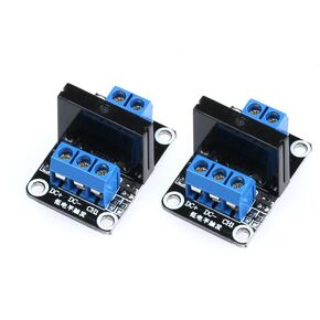 2Pcs 5V 2A Solid State Relay Module 1 Channel Low Level Trigger 250V2A SSR Durable DIY AC Solid State Relay Board with Fuse for Arduino