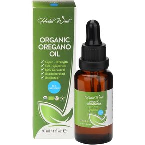 Organic Oregano Oil - Oil of Oregano 1 Fl Oz (30ml), USDA Organic Oregano Oil Drops, Concentrated Plant Based Immune Support | Non-GMO, Vegan, Gluten Free Herbal Supplements