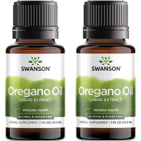 Swanson Premium Brand Oregano Oil Liquid Extract - Alcohol & Sugar Free 13 mg 1 fl oz Liq 2 Pack