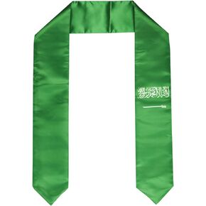 Saudi Arabia Flag Graduation Stole Sash for Study Aboard International Students Abroad Adult Unisex