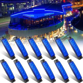12 Pieces Boat Navigation Lights 6 LED Marine Boat Lights 12V Waterproof Navigation Lights for Yacht Fishing Pontoon Boat