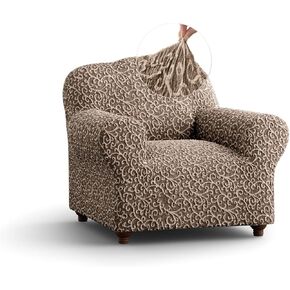 بولاتو من GA.I.CO. غطاء Loveseat - غطاء كرسي كبير الحجم - غطاء أريكة قابل للتمدد - غطاء وسادة منزلق للأريكة - قطعة واحدة من واقي مناسب - مجموعة جاكار ثلاثية الأبعاد - بيج أرتيكو