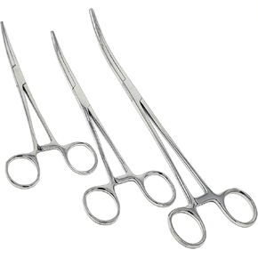 Set of 3 Pean HEMOSTAT Forceps Curved 7" 8" 10" Hemostat Forceps Tongs Full Serrated Stainless Steel