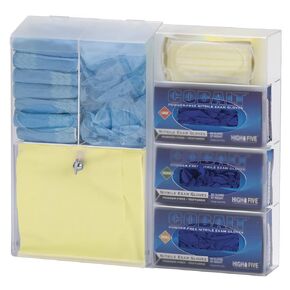 American Made Acrylic Isolation Station with 7 Compartments (Hold's Gloves, Masks, Shoe Covers & More)