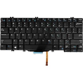 Replacement Backlit Keyboard with Blue Frame for Dell Latitude 5290 7280 7290 7390 5280 5289 2-in-1 7380 7390 2-in-1 Series Game Laptop US Layout P/N: PK131S51B00 Black