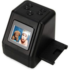 12MP All in 1 Film & Slide Scanner, 2inch IPS Screen, 2Seconds Converts 35mm 135 110 126 and Super 8 Films, Slides, Negatives to Digital JPG Photos