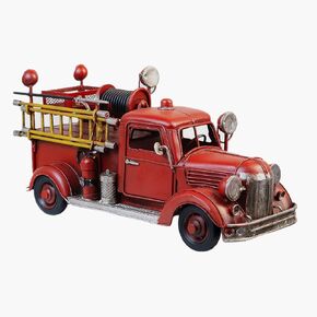 Collectible-Vehicles Vintage Diecast Truck Model Retro Metal Mack Fire Truck Engine Miniature Vehicles Fire Fighting Truck Decor Home Antique Truck Decor Automotive Decor in Saudi Arabia