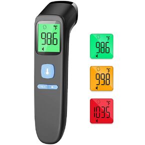 ANMEATE No-Touch Forehead Thermometer for Adults, Infrared Digital Thermometer for Kids, Touchless Baby Thermometer, Accurate Reading with Large Display, Mute Mode, Memory Recall, Fever Alarm