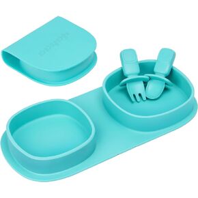 3 Pack Silicone Suction Plates for baby with Stay Put Divided,Toddler Plates for Promotes self feeding,BPA Free,Lilac/Ginger/Dusty blue