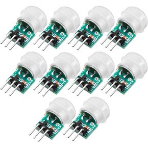 Weewooday 10 Pieces AM312 Mini Human Sensor Module IR Pyroelectric Infrared PIR Motion Sensor Detector Modules 2.7V to 12V, Working Temperature Minus 20 Degrees Celsius to 60 Degrees Celsius