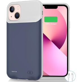 Battery Case iPhone 13 Mini, 6500mAh Slim Portable Rechargeable Protective Battery Pack Cover Power Bank Charging Case Compatible with iPhone 13 Mini (5.4 inch) Extended Battery Charger Case (Black)