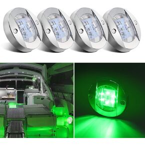 ضوء القارب Obcursco LED، ضوء داخلي للقارب LED 12 فولت لسطح القارب، ضوء LED للتركيب على القارب، ضوء LED للقارب. مثالية للصيد ليلاً (4 قطع، أخضر) in Kuwait