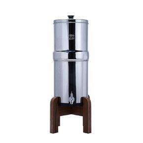 AquaEasy Stainless Steel Gravity Water Filter System (2.25 Gallon) with 2X Activated Carbon Filter, Stainless Steel Tap and Stand | Countertop Water Filtration System (Matte)