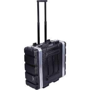Crossrock Stackable 4U Rack Case, Strong Molded with Heavy Duty Hardware, Standard 19.25" Depth (CRA8604UBK)